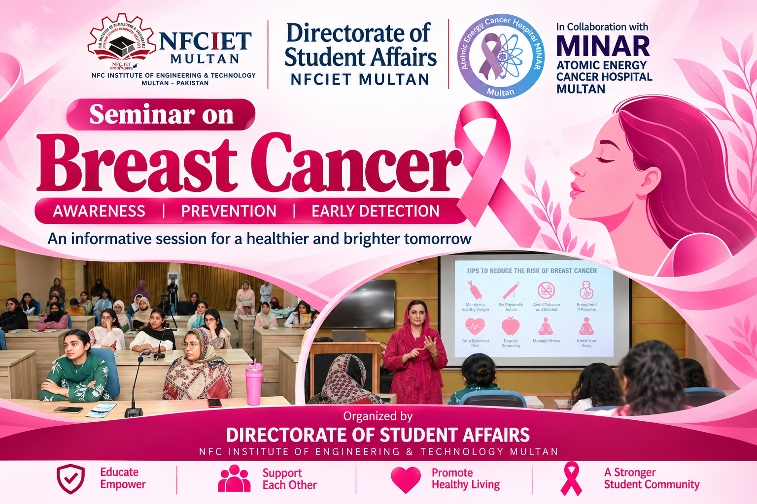 Breast Cancer Awareness Seminar at NFCIET Multan